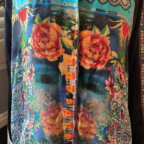 Johnny Was silk tropical coat (reversible) NWT (oversized) - Picture 7 of 14